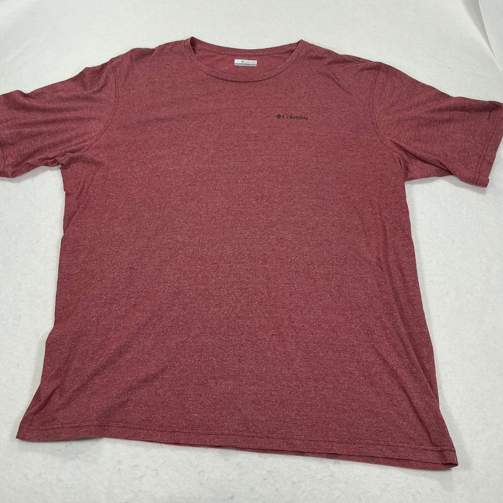 Columbia Mens 3XT Heather Red Short Sleeve Crew Neck T-Shirt AT2370